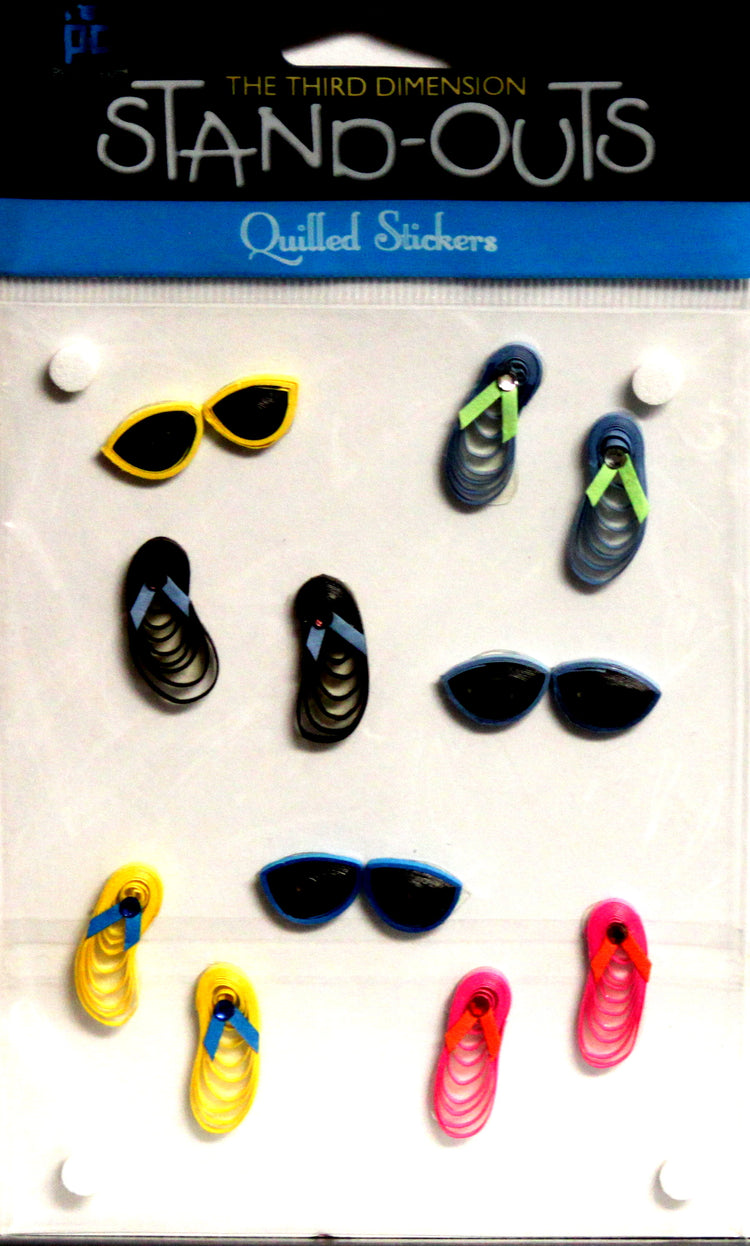 Provo Craft Beach Wear Quilled Stand-Outs Dimensional Stickers
