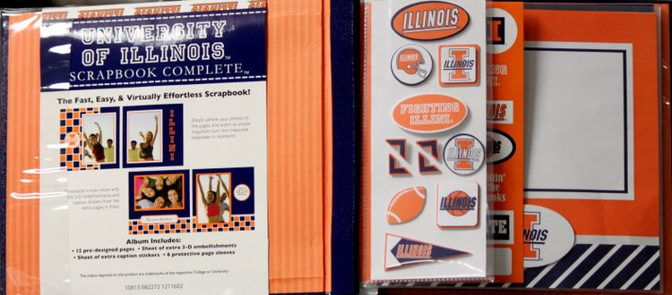 Officially Licensed University Of Illinois 8 x 8 Complete Scrapbook Album