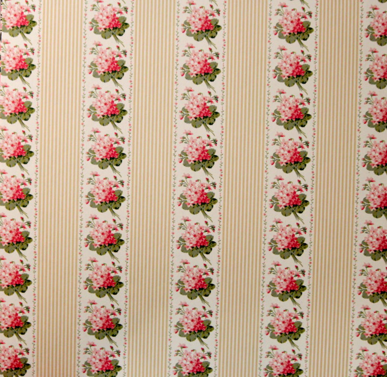 Anna Griffin 12 x 12 Eleanor Collection Floral Striped Design Cardstock Scrapbook Paper