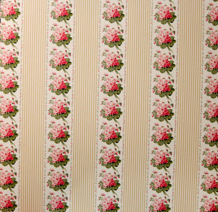Anna Griffin 12 x 12 Eleanor Collection Floral Striped Design Cardstock Scrapbook Paper