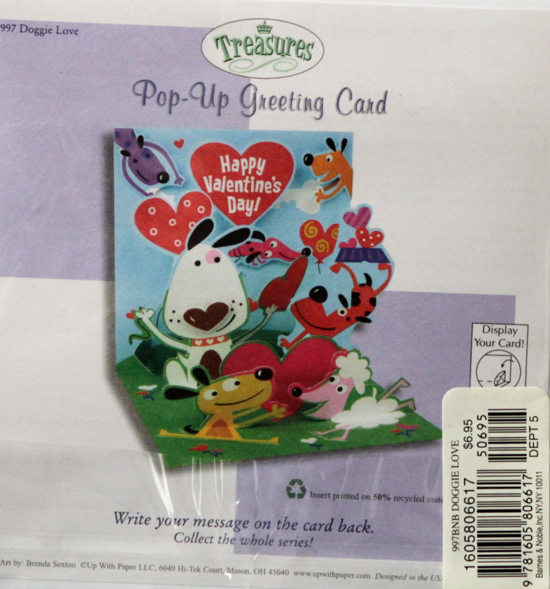 Treasures Pop-Up Doggie Love Valentines' Day Greeting Card