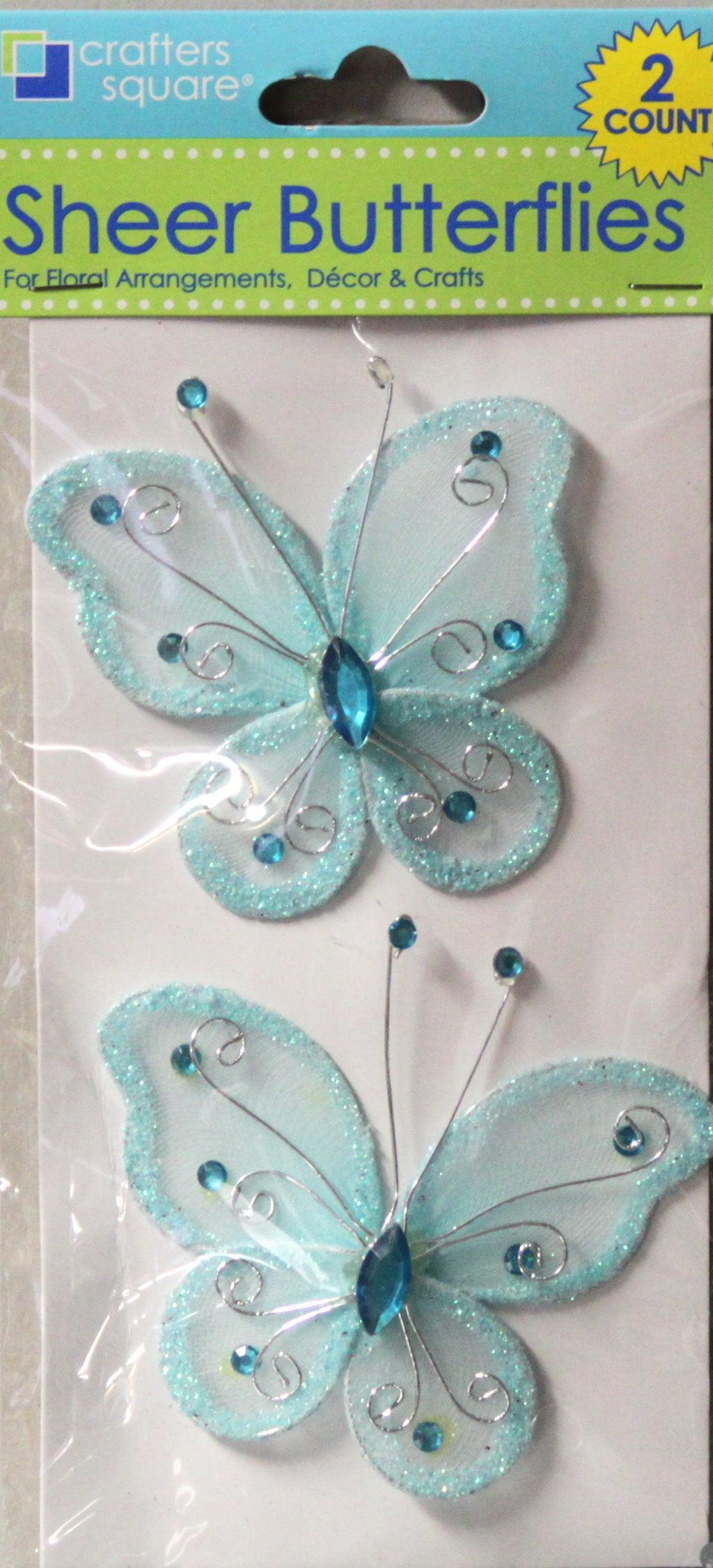 Crafters Square Azur Blue Jem Butterfly Embellishments