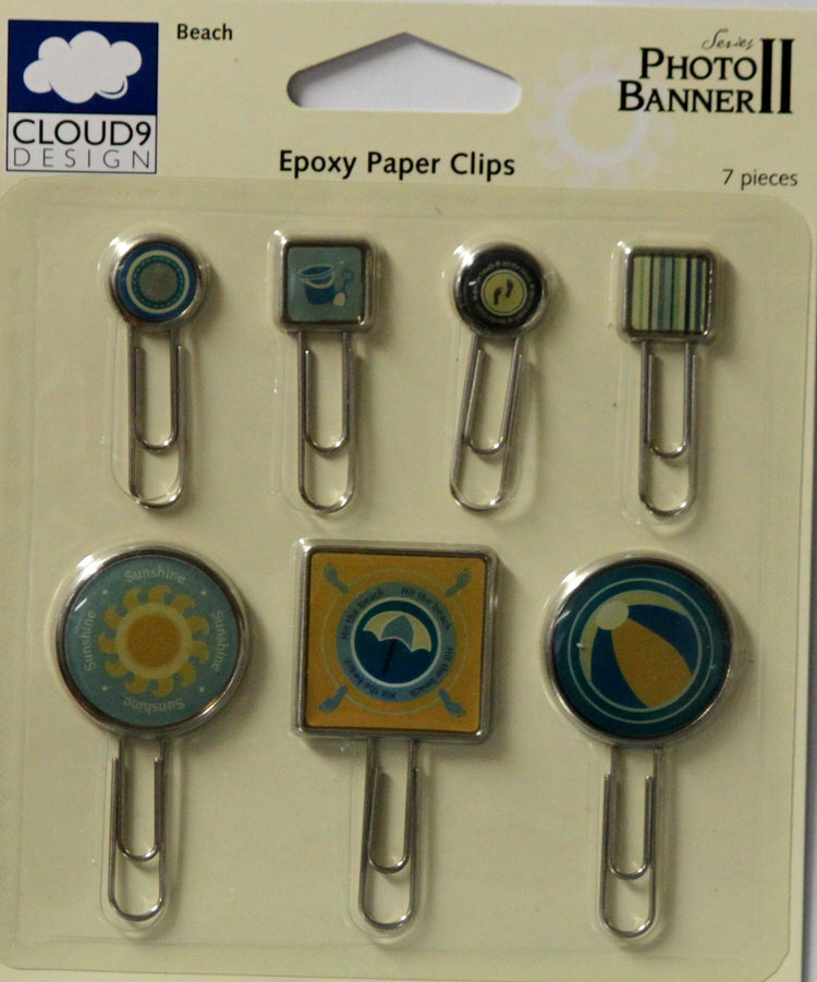 Cloud 9 Design Photo Banner Series II Beach Epoxy Paper Clips Embellishments