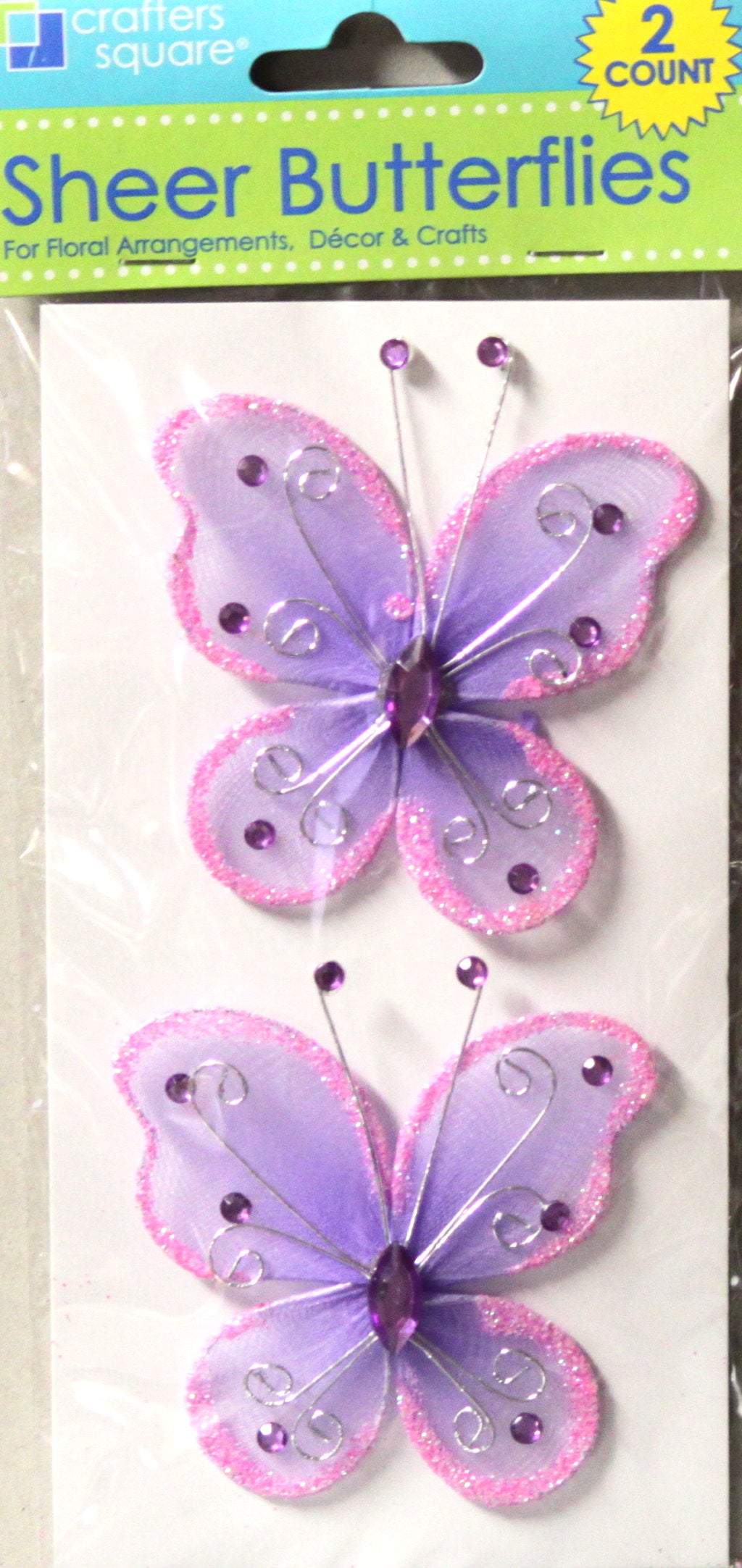 Crafters Square Purple Jem Butterfly Embellishments
