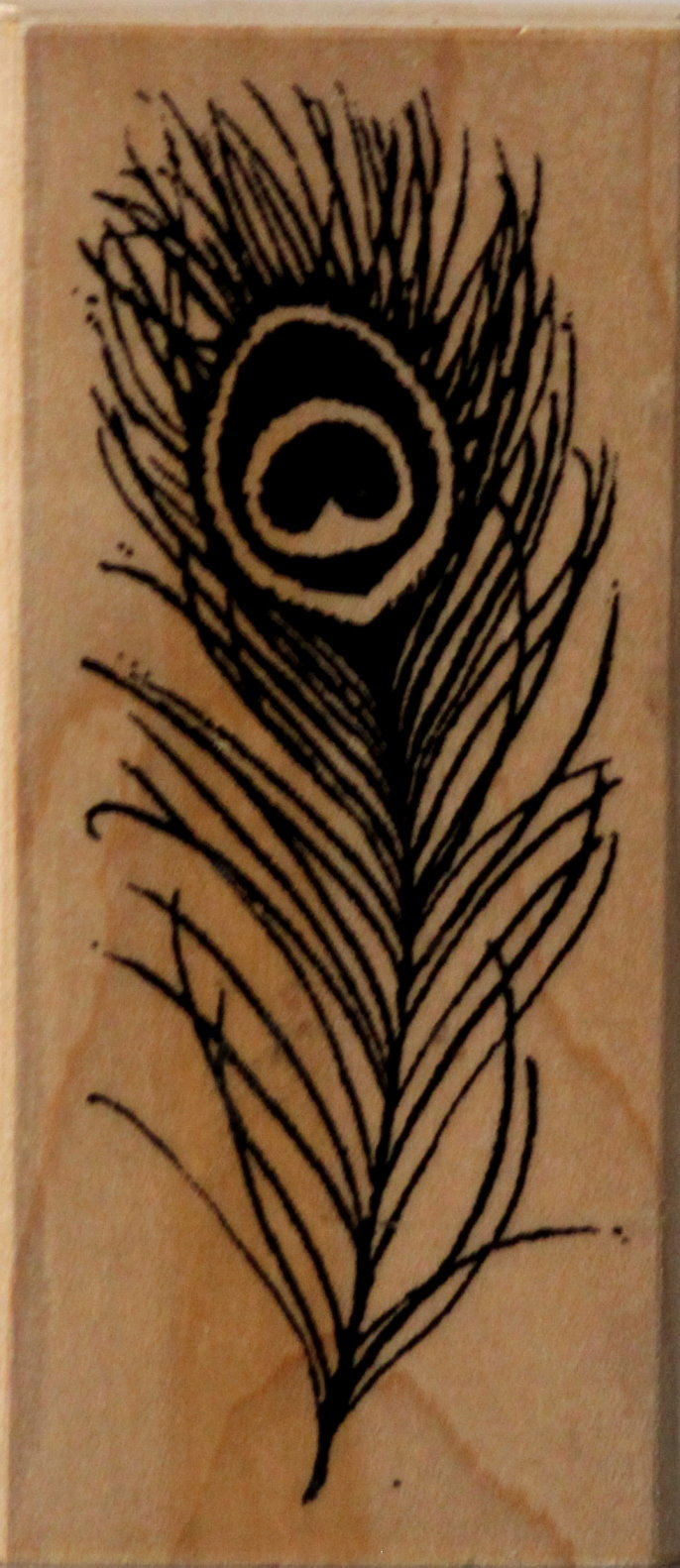 Stampendous! Peacock Feather Mounted Rubber Stamp