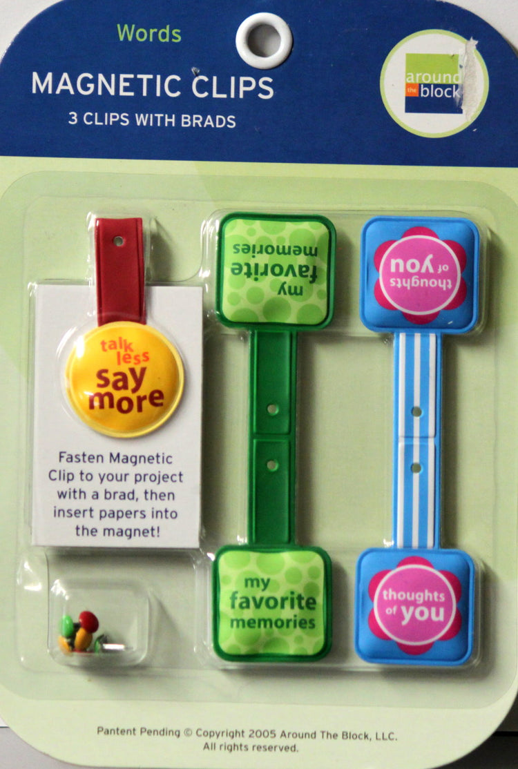 Around The Block Words Magnetic Clips