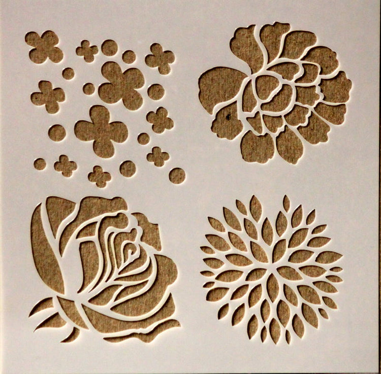 Flower Medley Plastic Stencil