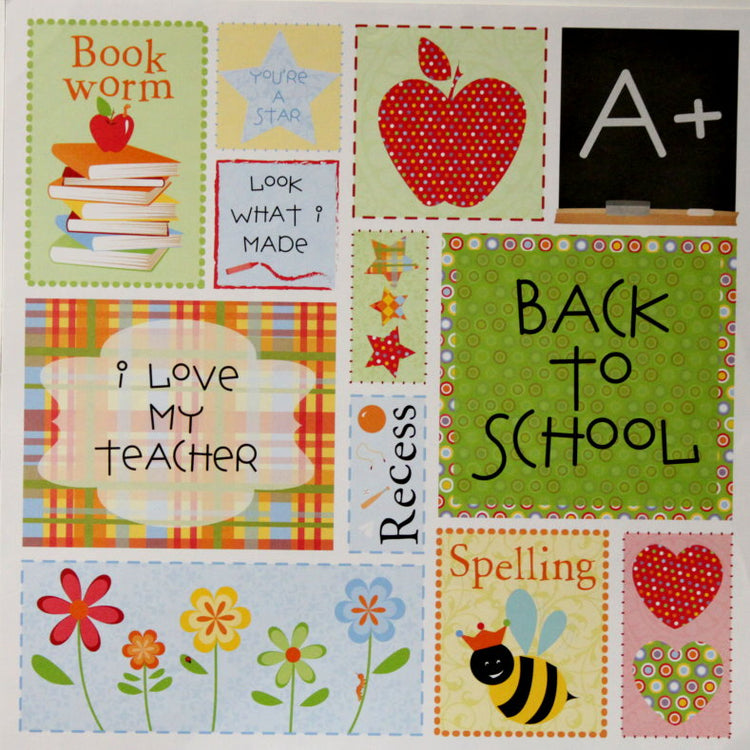 DCWV School 1 Paper Sentiments & Icons Cut-out Embellishments