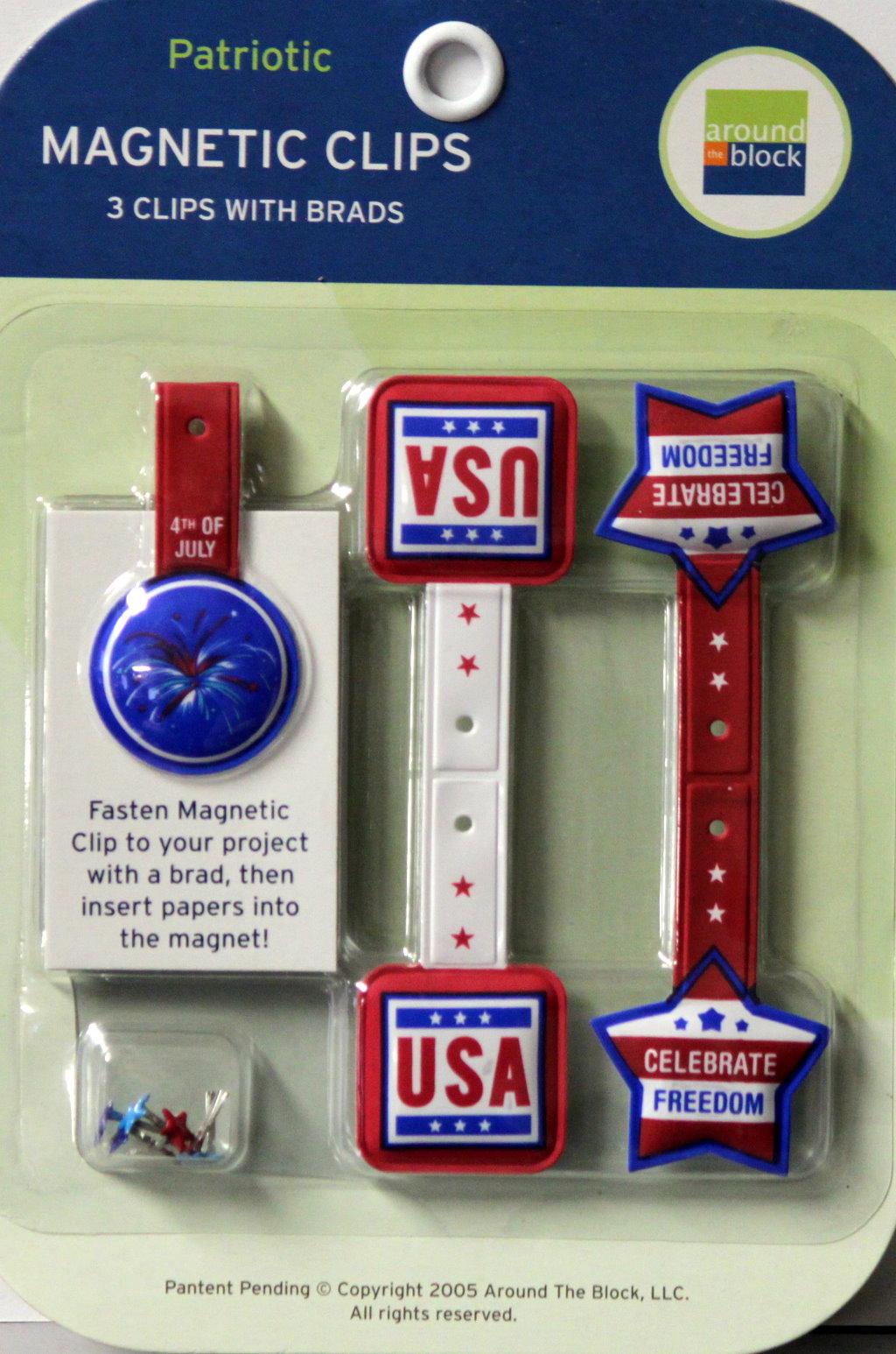 Around The Block Patriotic Magnetic Clips