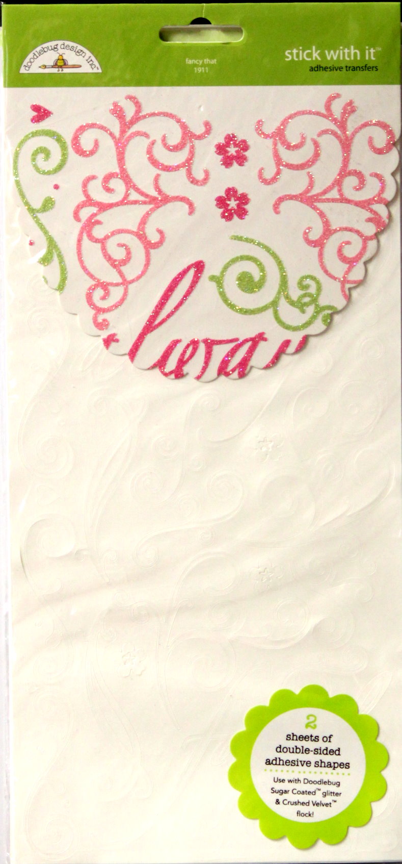 Doodlebug Design Inc. Fancy That Stick With It Adhesive  Rub-on Transfers Embellishments