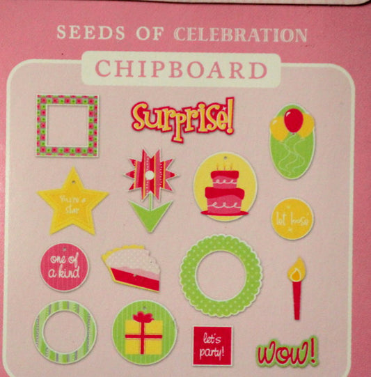 Colorbok Seeds Of Celebration Die-Cut Chipboard Embellishments