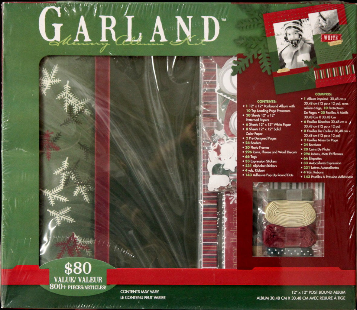 Westrim Crafts Garland Memory Album Deluxe 12" x 12" Scrapbook Kit - SCRAPBOOKFARE