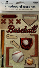 Paper House Baseball Dimensional Chipboard Accents Die-Cut Embellishments