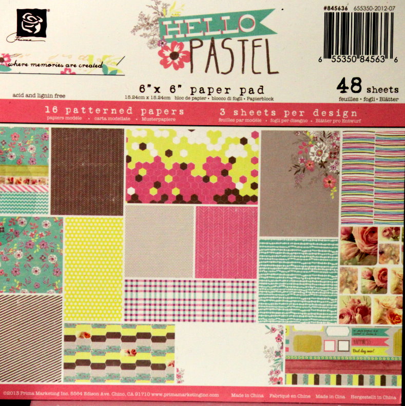 Prima Hello Pastel 6 x 6 Scrapbook Paper Pad