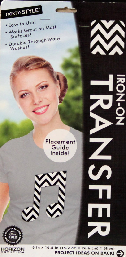 Next Style Iron-On Black Zig Zag Transfer