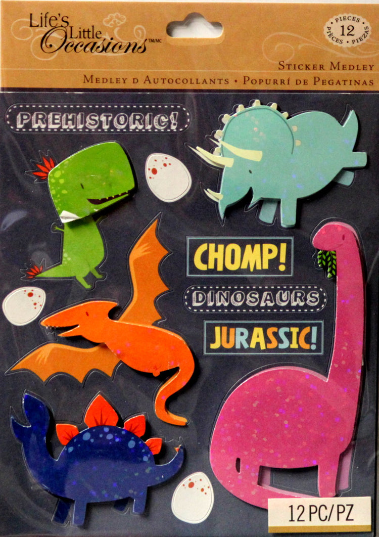 K & Company Life's Little Occasions Dinosaur Dimensional Sticker Medley