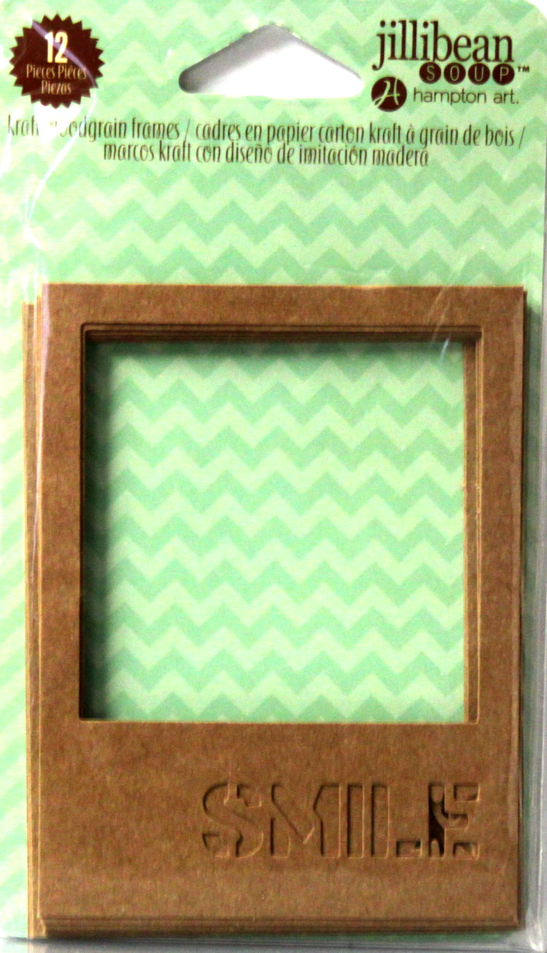 Jillibean Soup Kraft Woodgrain Frames Die-Cut Cardstock Embellishments