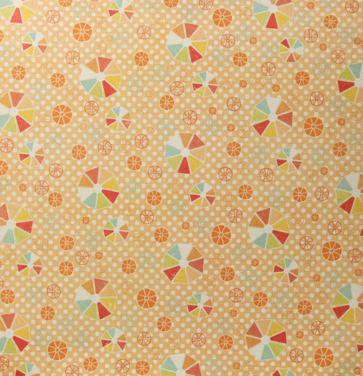 DCWV 12 X 12 Sweet Tangerine Heat Embossed Glitter Pinwheels Specialty Cardstock Scrapbook Paper