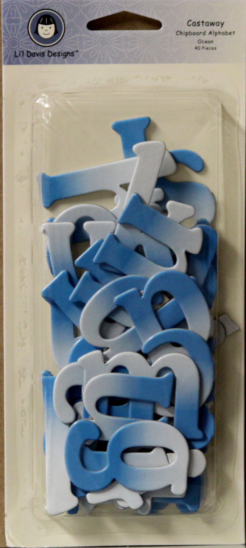 Li'l Davis Designs Castaway Chipboard Alphabet Ocean Embellishments