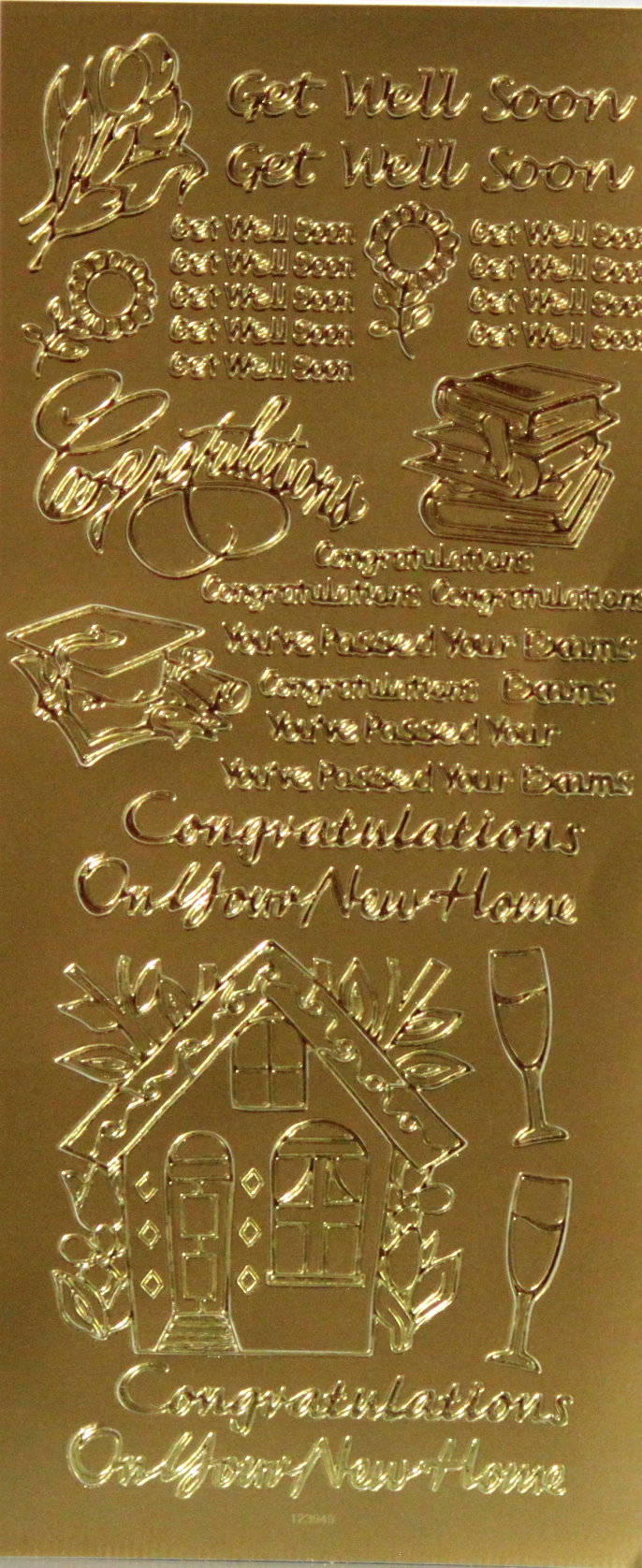 Dazzles Metallic Gold Sentiments Stickers