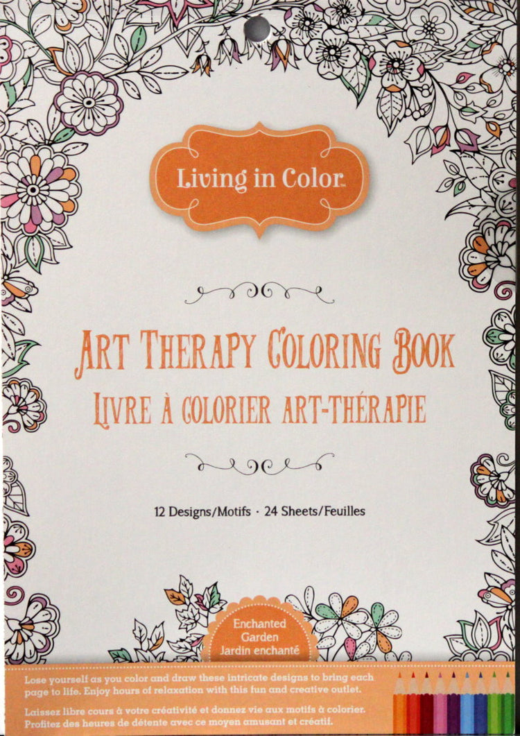 MultiCraft Living In Color Art Therapy Enchanted Garden Adult Coloring Book