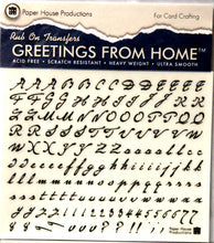 Paper House Productions Alphabet Greetings From Home Rub-On Transfers Embellishments