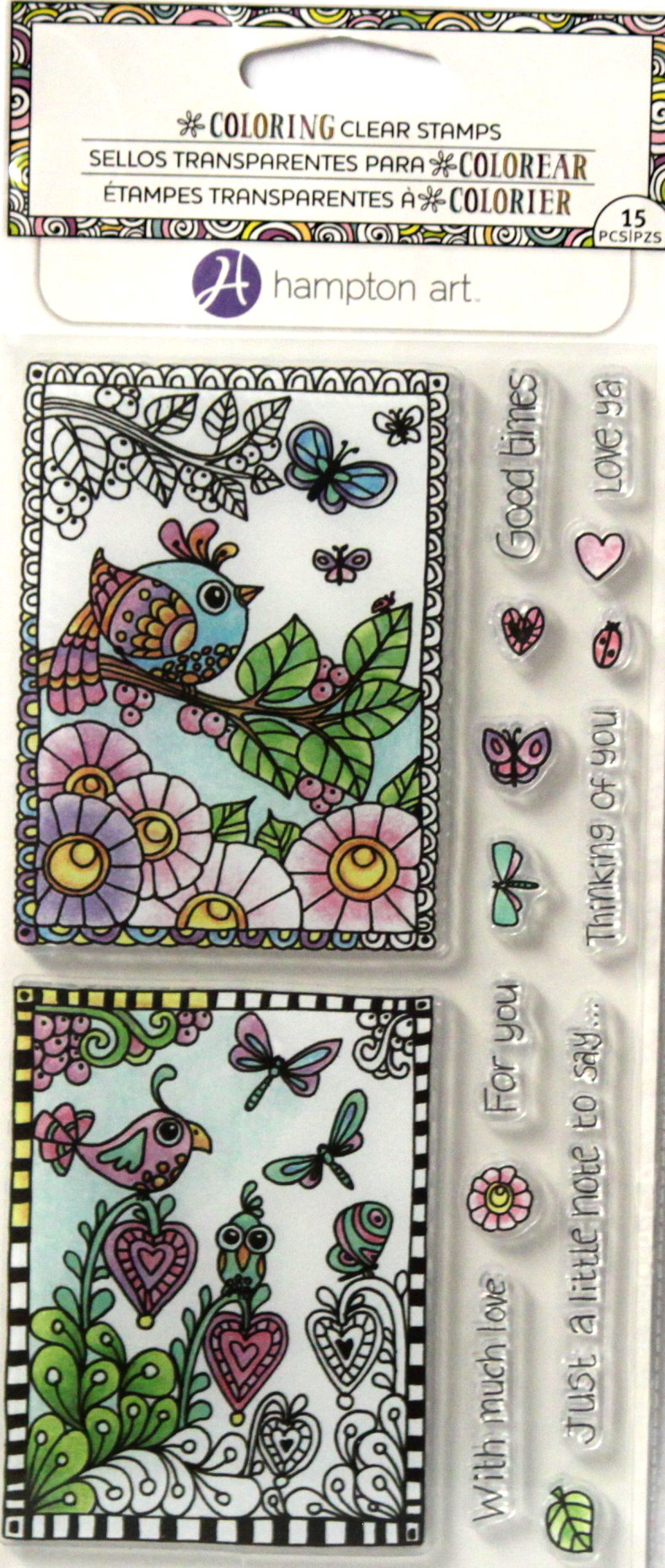 Hampton Art Coloring Birds Clear Stamps
