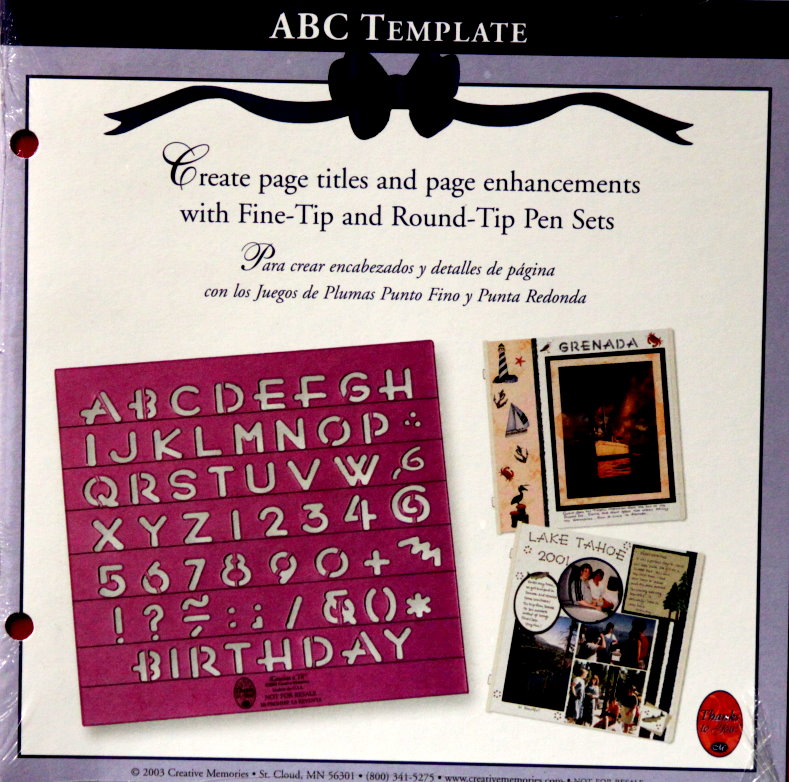 Creative Memories Plantilla ABC Template Stencil