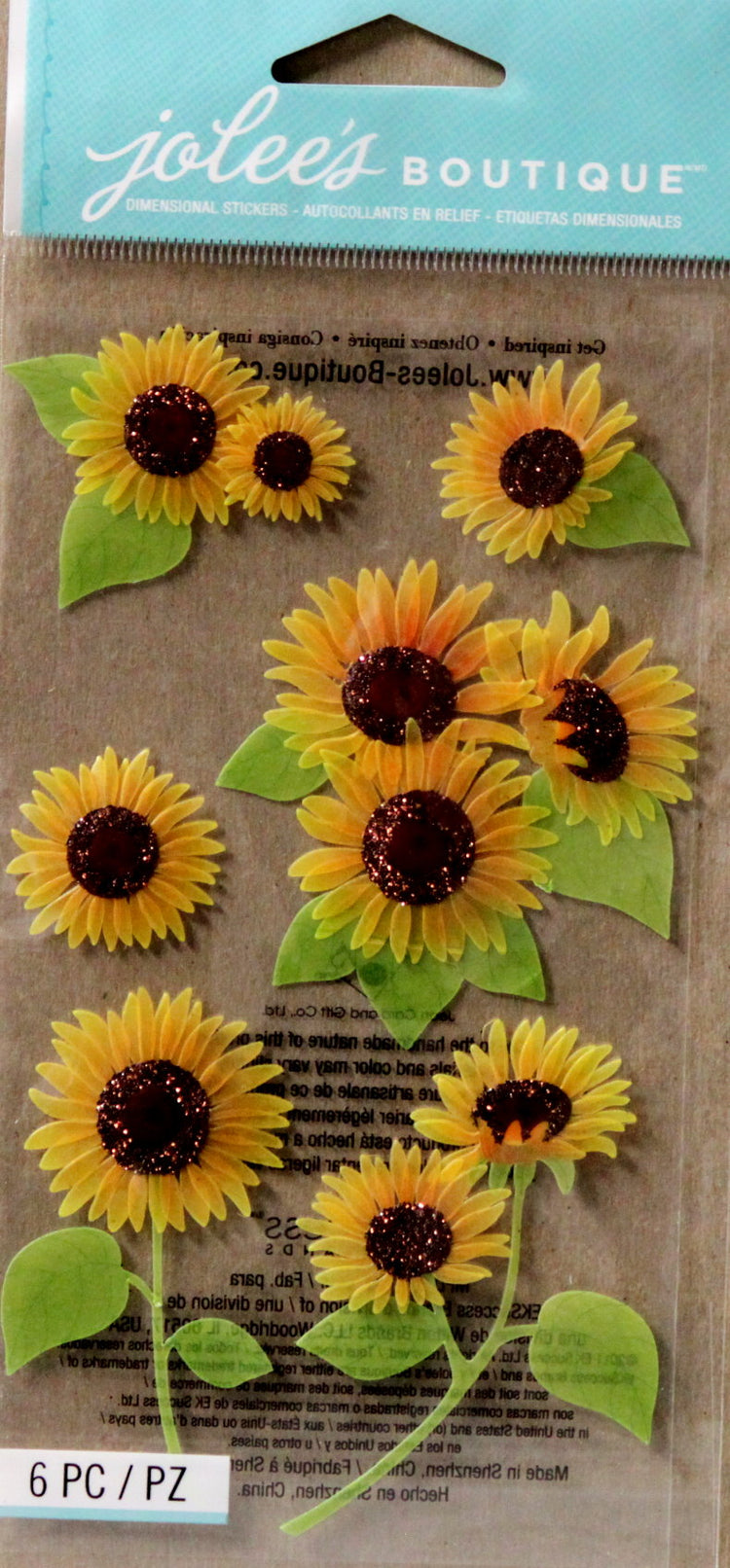 Jolee's Boutique Vellum Sunflowers Dimensional Stickers