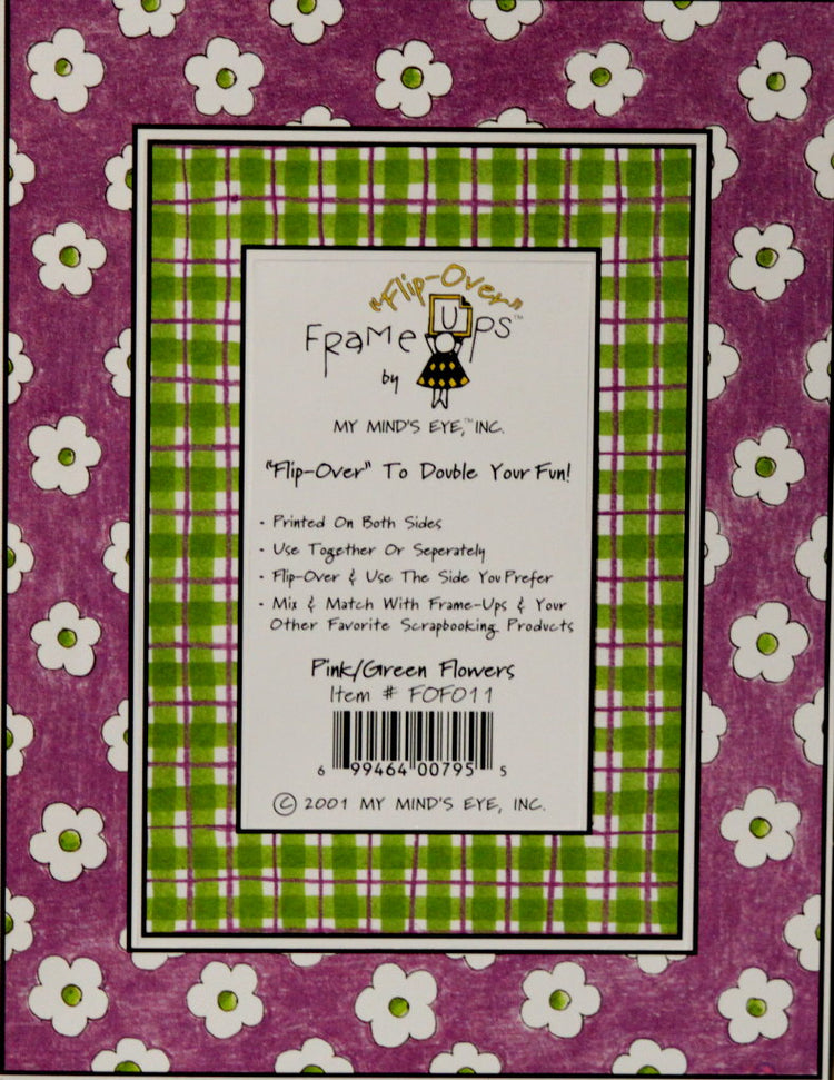 My Mind's Eye Flip-over Frame Ups Pink/Green Flowers Die-Cut Frame Embellishments