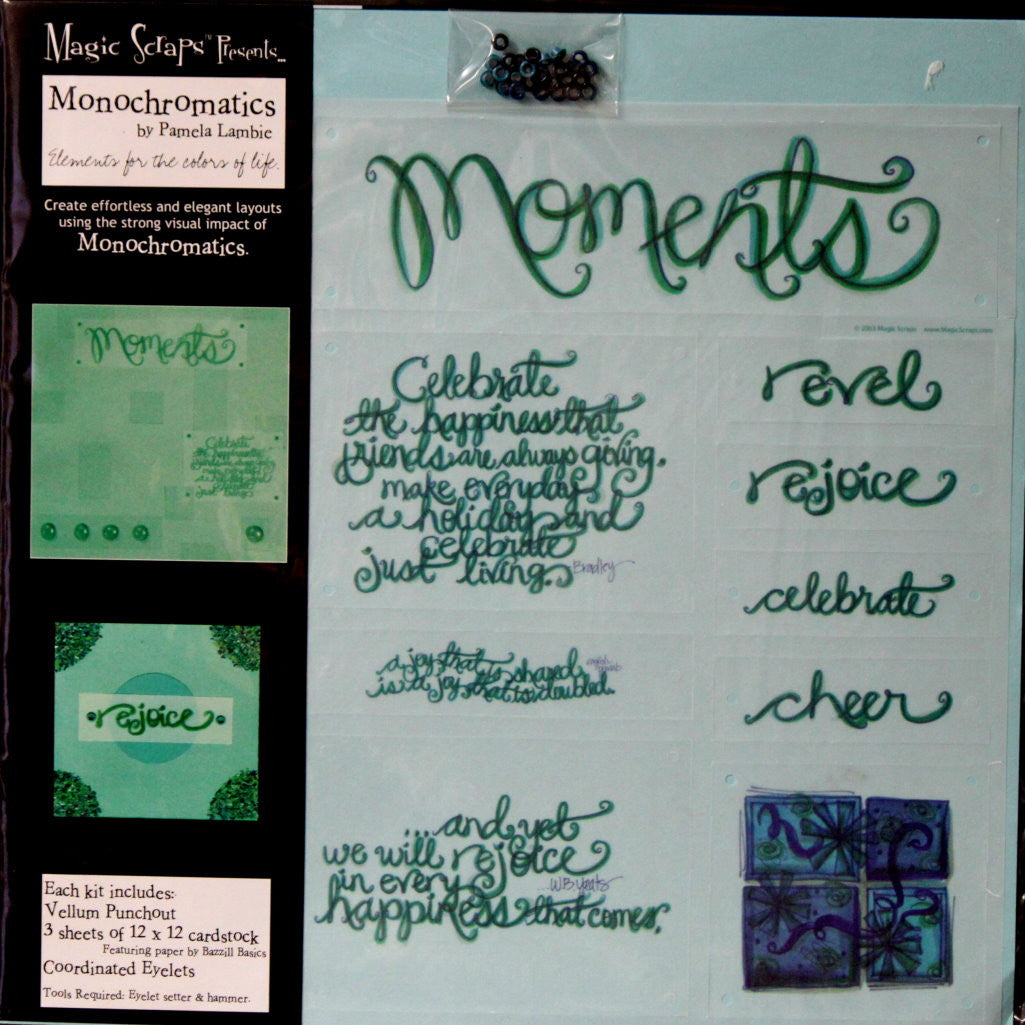 Magic Scraps 12 X 12 Monochromatics Moments Scrapbook Page Kit - SCRAPBOOKFARE