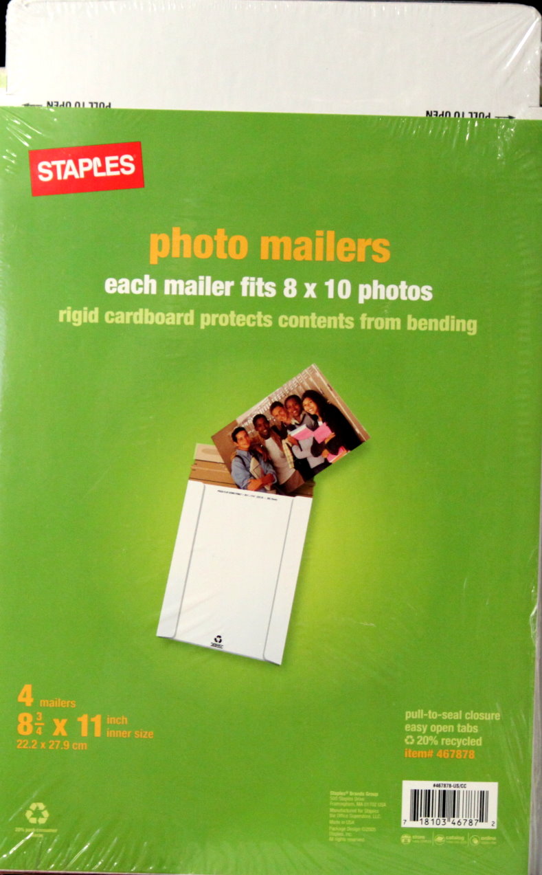 Staples Photo Mailers 4 Pack 8.75 x 11