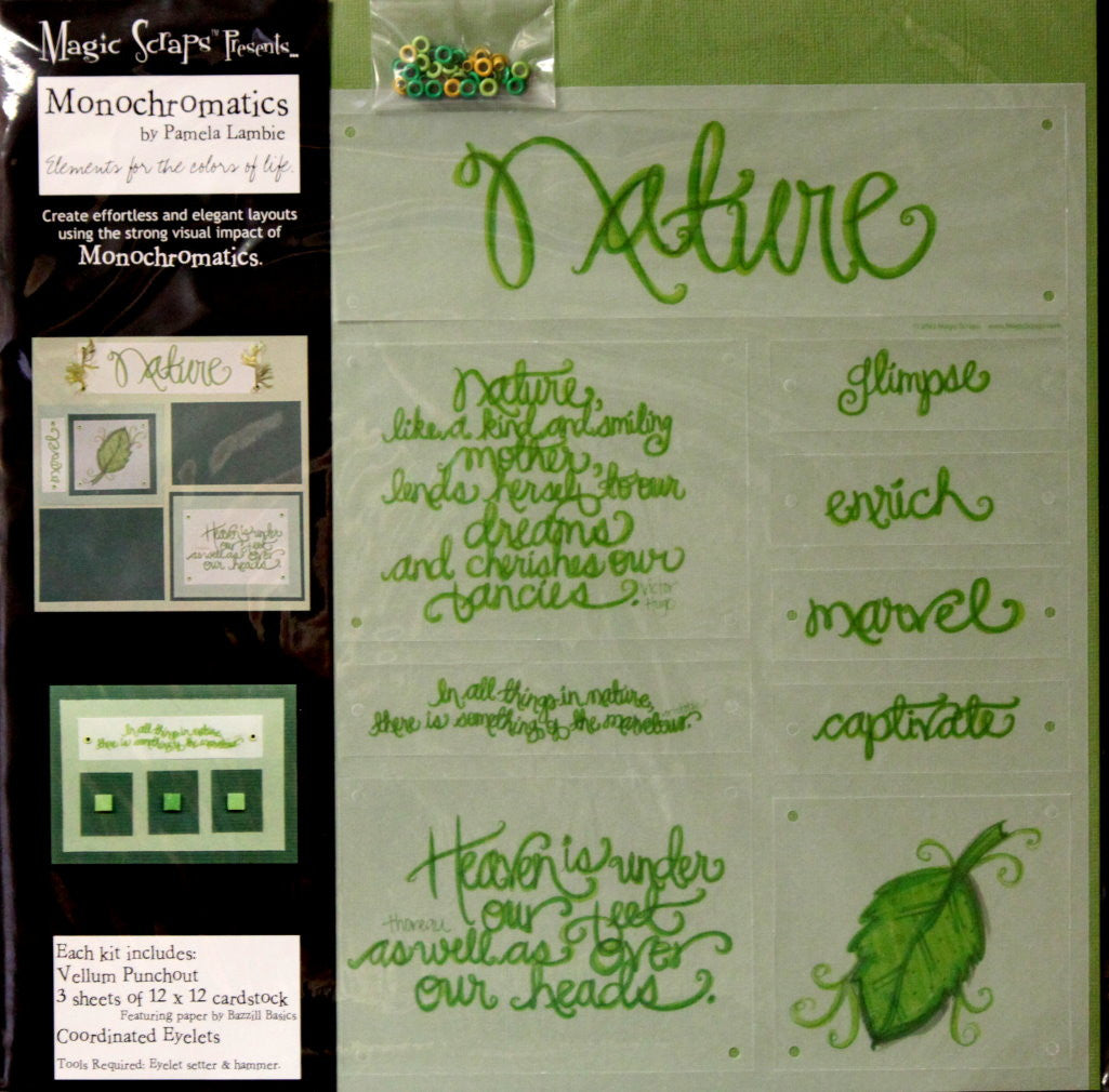 Magic Scraps 12 X 12 Monochromatics Nature Scrapbook Page Kit - SCRAPBOOKFARE