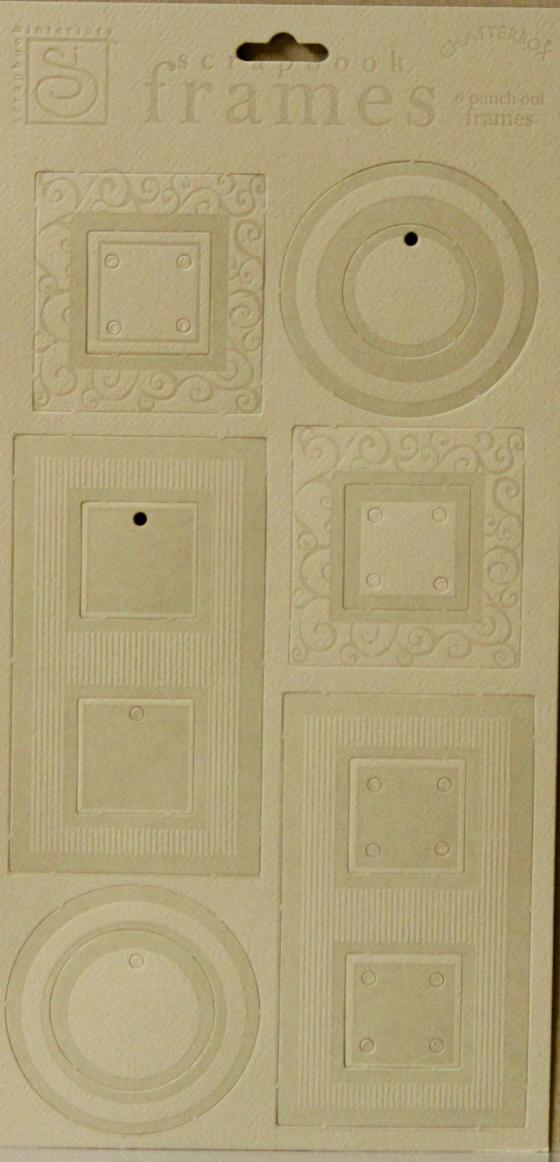 Chatterbox Scrapbook Interiors Punch-out Frames Embellishments