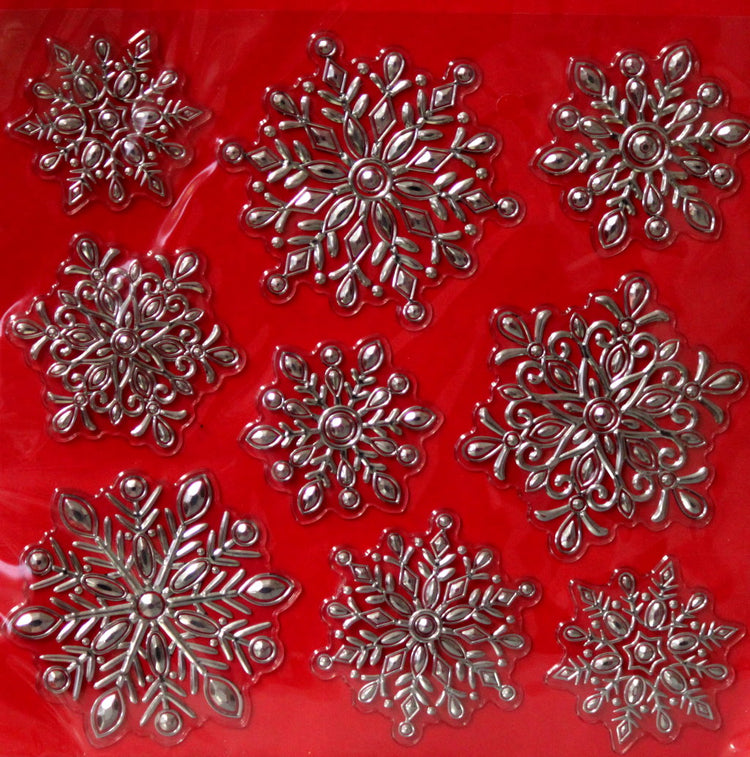 Christmas Snowflakes Clear Metallic Stickers