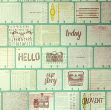 Recollections 12 x 12 Agua Ledger Patterned Scrapbook Paper