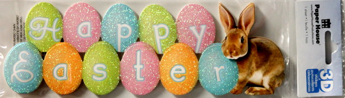 Paper House Happy Easter Dimensional 3-D Title Sticker