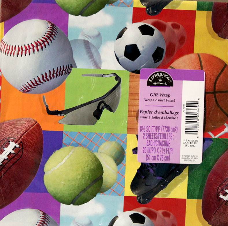 Hallmark Expressions Sport Balls Gift Wrap Paper