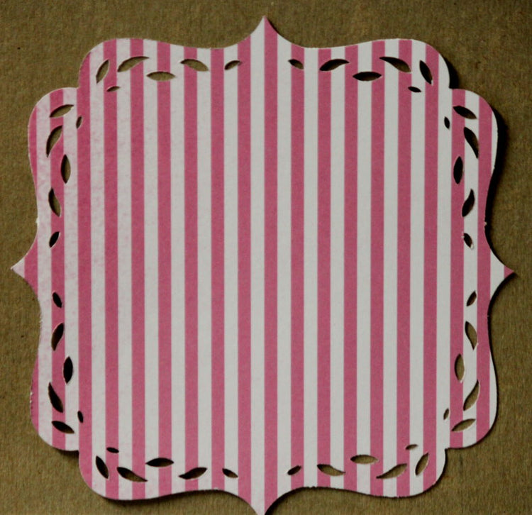 Pink & White Stripes 5.75" x 5.75" Die-cut Scrapbook Paper