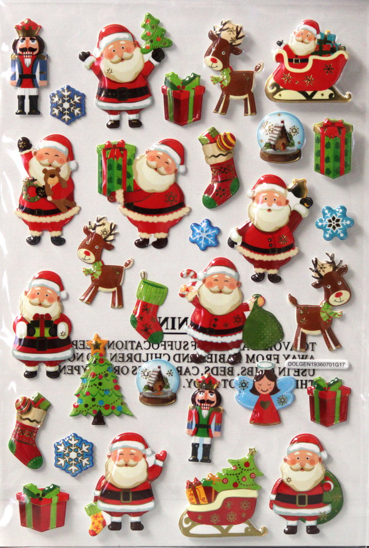 Christmas Santa Pop Up Dimensional Stickers