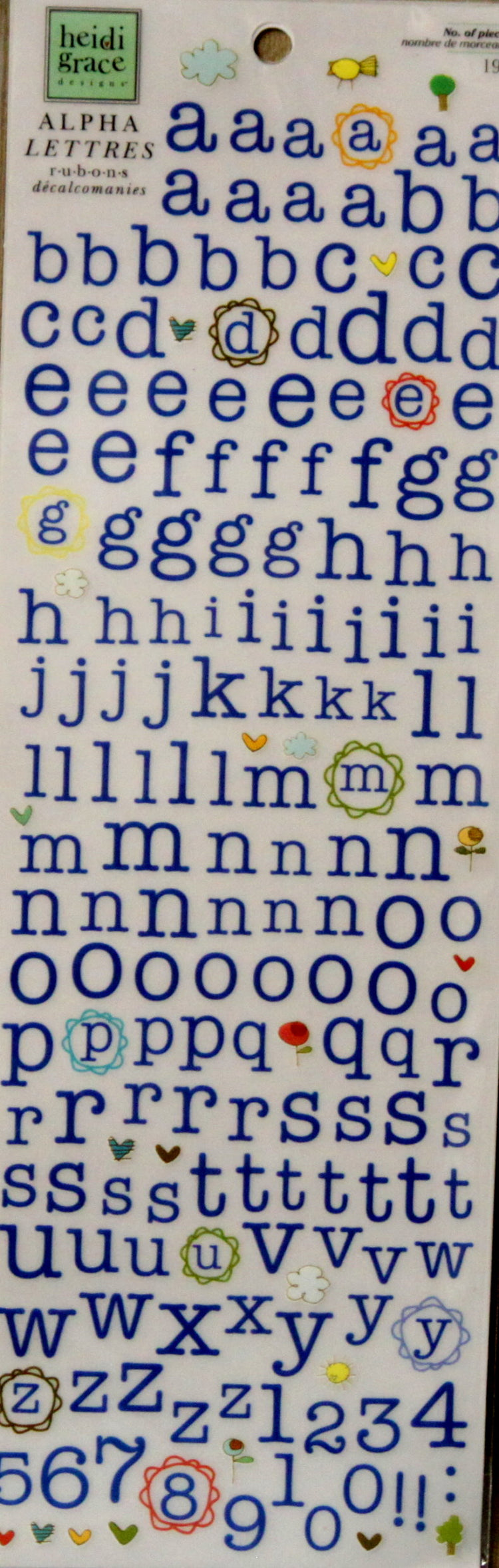 Heidi Grace One Sunny Day Alpha Rub-ons Transfer Embellishments