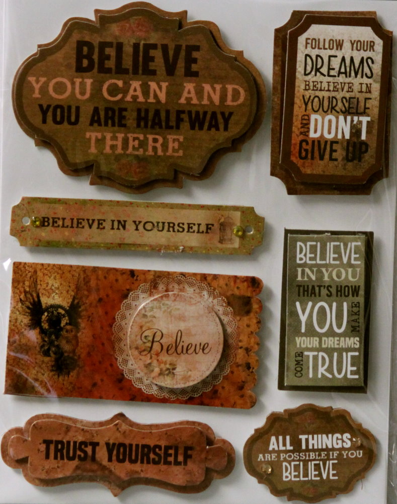 Believe Dimensional Embellishment Stickers