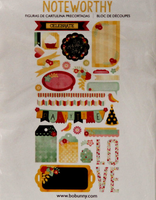 BoBunny Noteworthy You're Invited Die-cut Embellishments