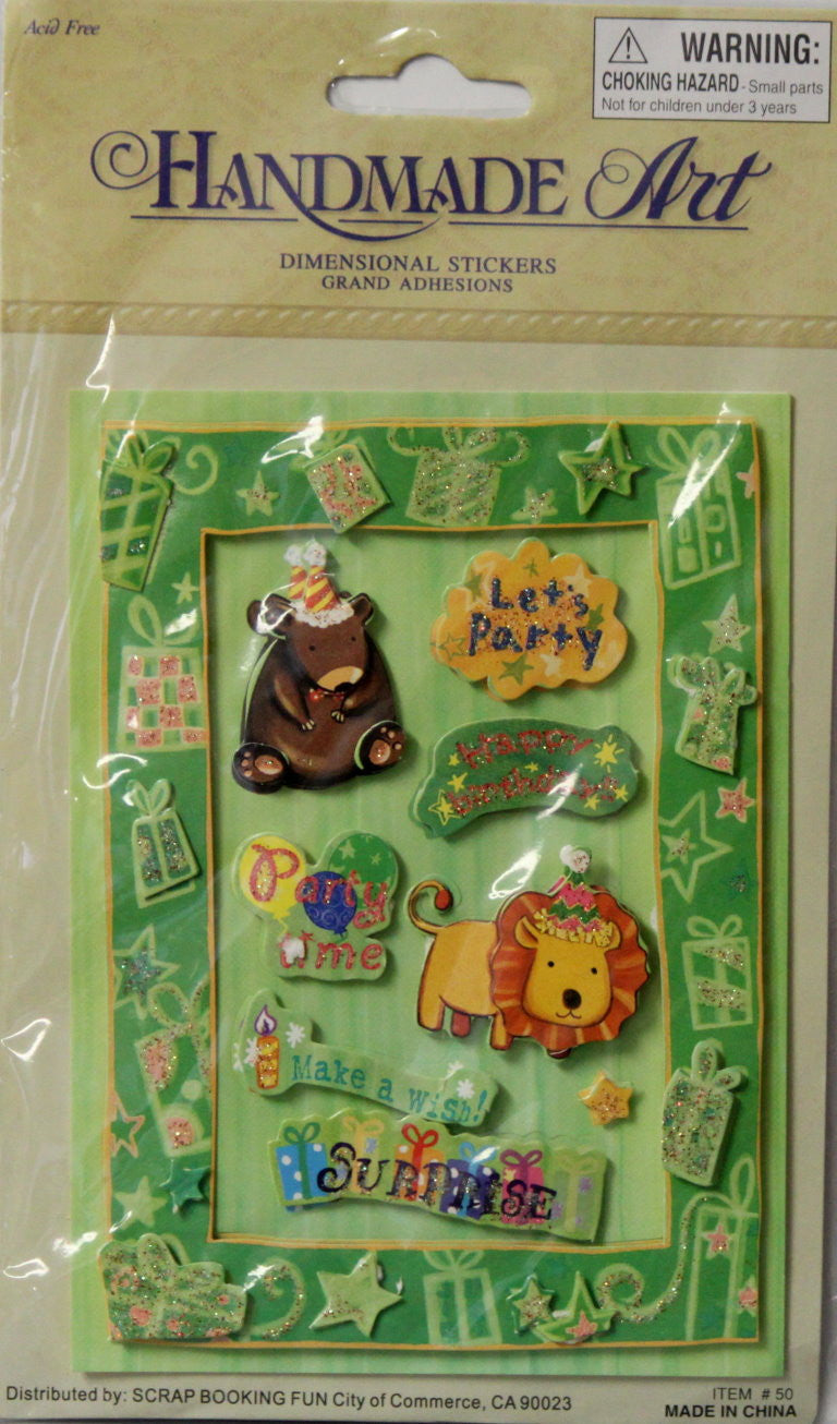 Handmade Art Dimensional Birthday Elements & Frame Stickers - SCRAPBOOKFARE