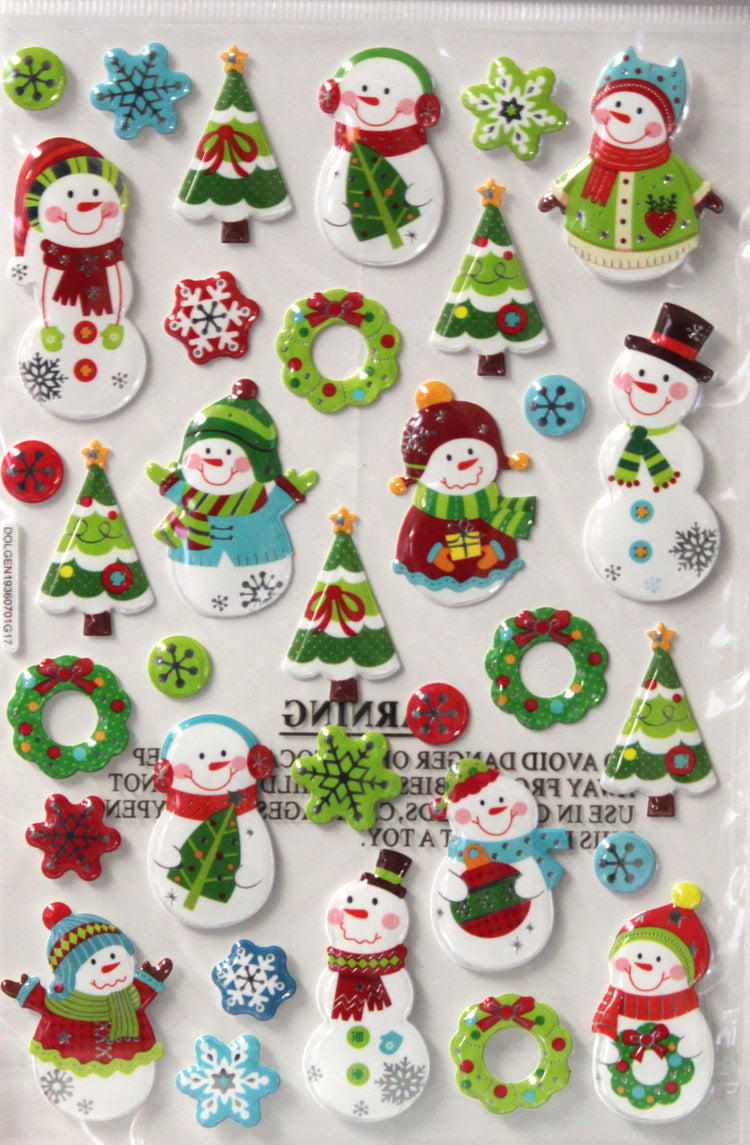 Christmas Snowman Pop Up Dimensional Stickers