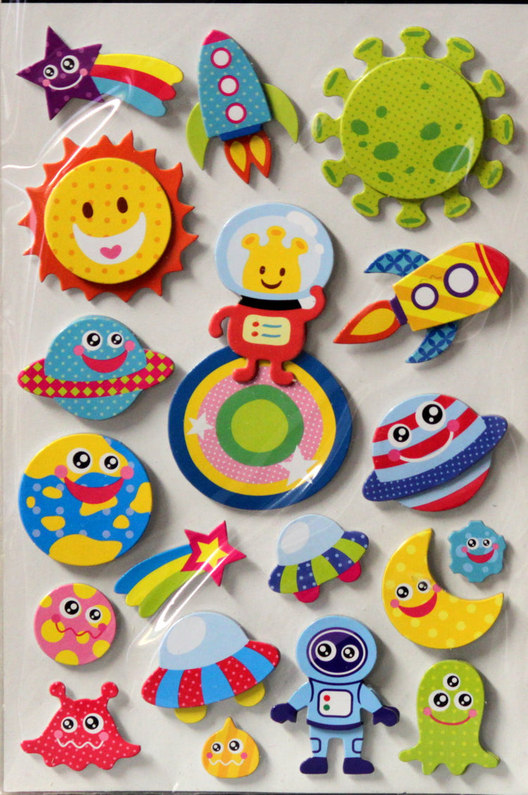 Premium Outer Space Element Dimensional Stickers