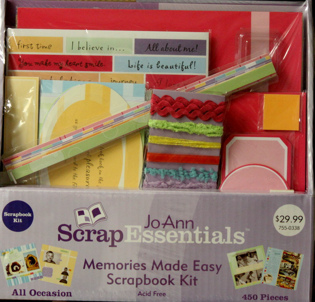 JoAnn Scrap Essentials Memories Made Easy 12 x 12 Scrapbook Kit - SCRAPBOOKFARE