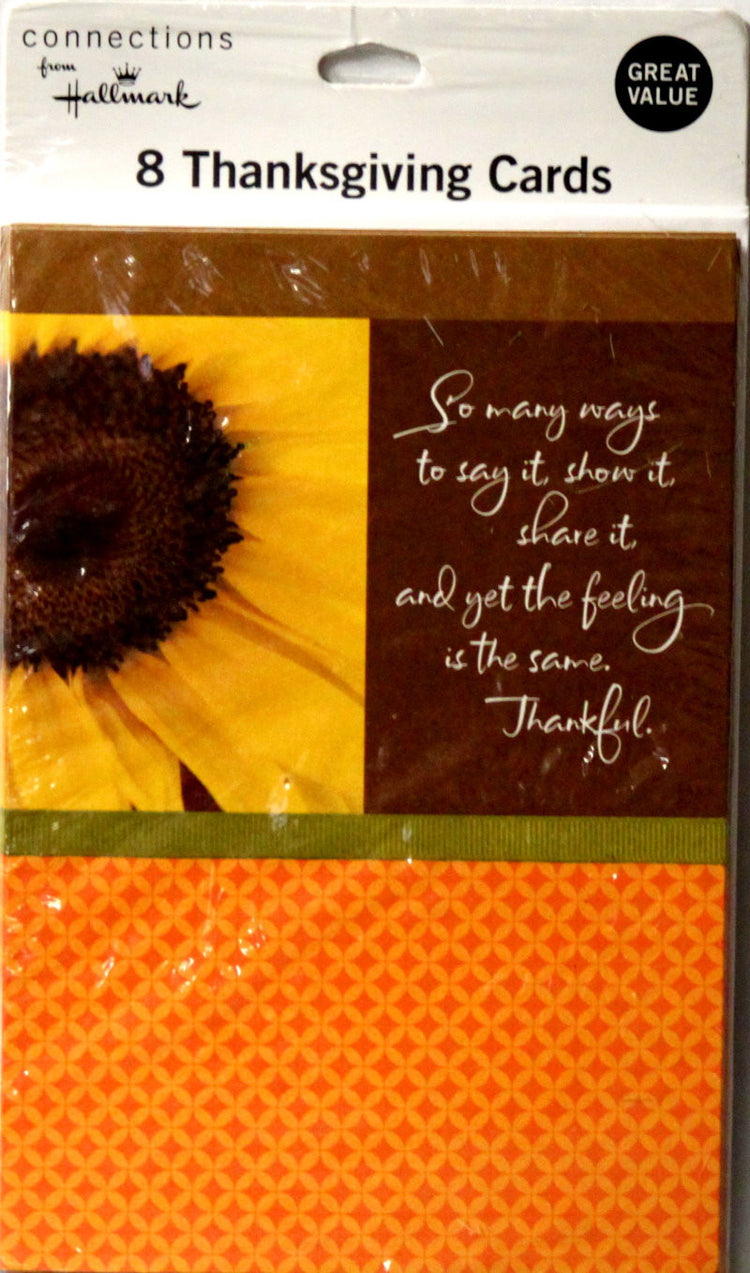 Hallmark Connections 8 Thanksgiving Cards & Envelopes Set - SCRAPBOOKFARE