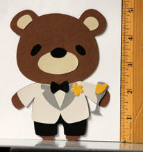 T & H Creations Handmade Tuxedo Bear Multi-Layered Die-cut Embellishment