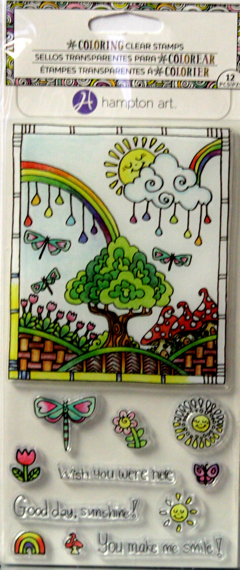 Hampton Art Coloring Rainbow Clear Stamps